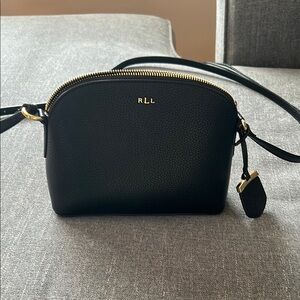 Ralph Lauren Black Crossbody Bag with Gold Accents. never used (no tags)